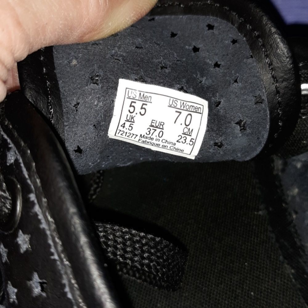 Vans Black Star Perf Lace Up Skate Shoes W7 M5.5 - Picture 7 of 8